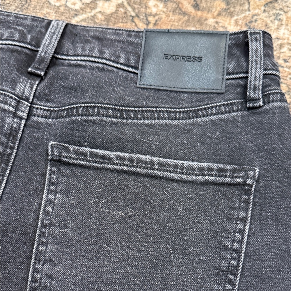 Express Black Denim Pencil Skirt - Picture 8 of 8